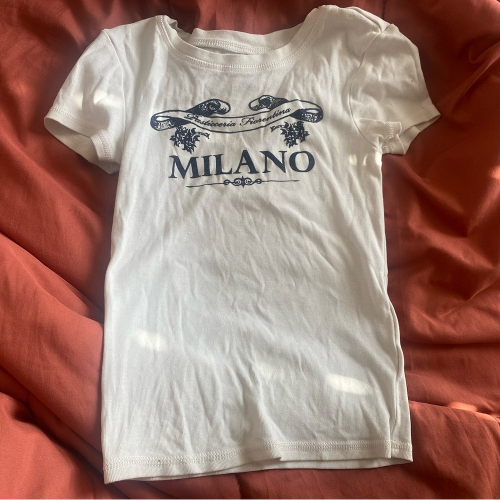 H&M White Milano Print Tee
